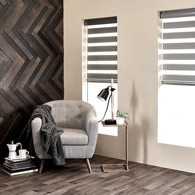 Σύγχρονο στυλ σχεδιασμού Μοτοκινητό Blackout Polyester Zebra blinds για εσωτερικό / εξωτερικό