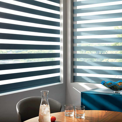 Σύγχρονο στυλ σχεδιασμού Μοτοκινητό Blackout Polyester Zebra blinds για εσωτερικό / εξωτερικό