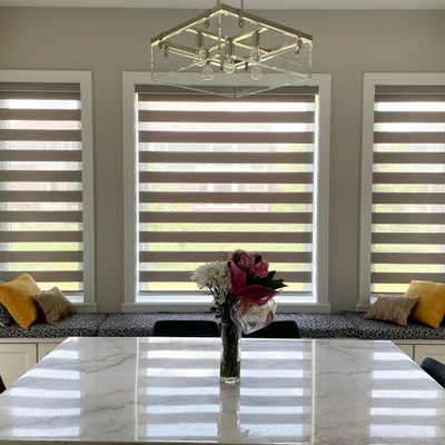 Διπλό στρώμα blinds πλήρης μαύρισμα παράθυρο κουρτίνα ζέβρα blinds για σύγχρονο στυλ σχεδιασμού