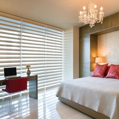 Βελτιωτικό εγχειρίδιο 2 "Σανγκρί-λα blinds Non Blackout Φωτιστικό φίλτρο για το σπίτι, το γραφείο, το ξενοδοχείο, το κλαμπ, το εστιατόριο Custom Made