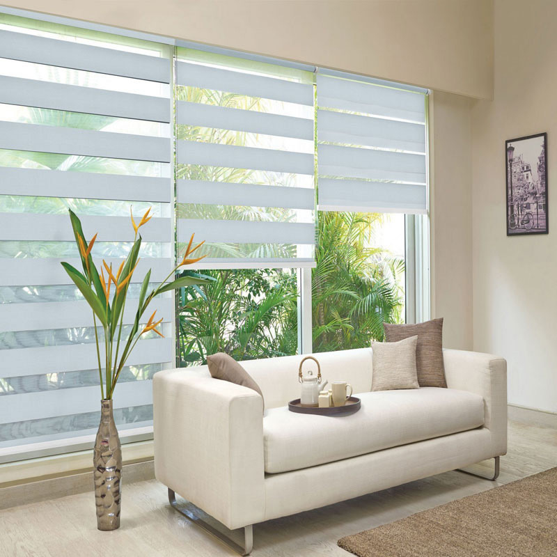 Διπλό στρώμα blinds πλήρης μαύρισμα παράθυρο κουρτίνα ζέβρα blinds για σύγχρονο στυλ σχεδιασμού